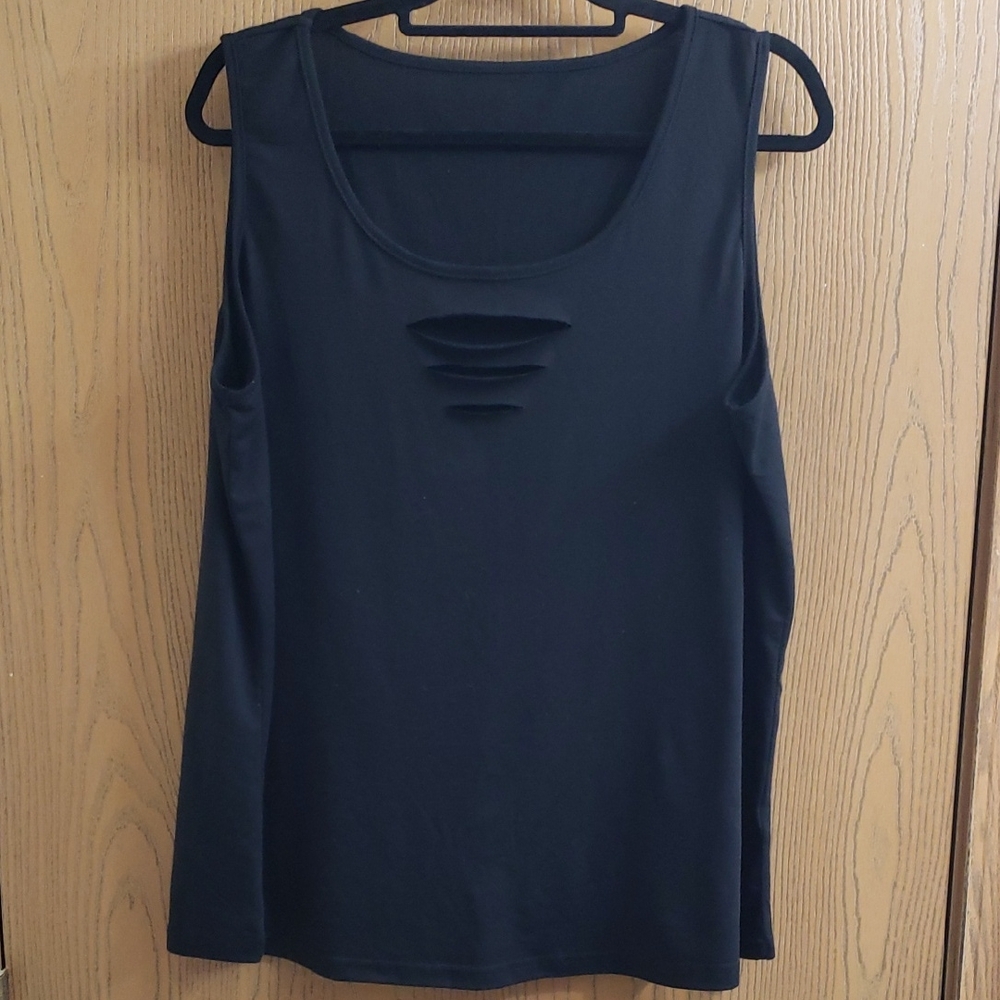 SHEIN Black Cutout Tank Top